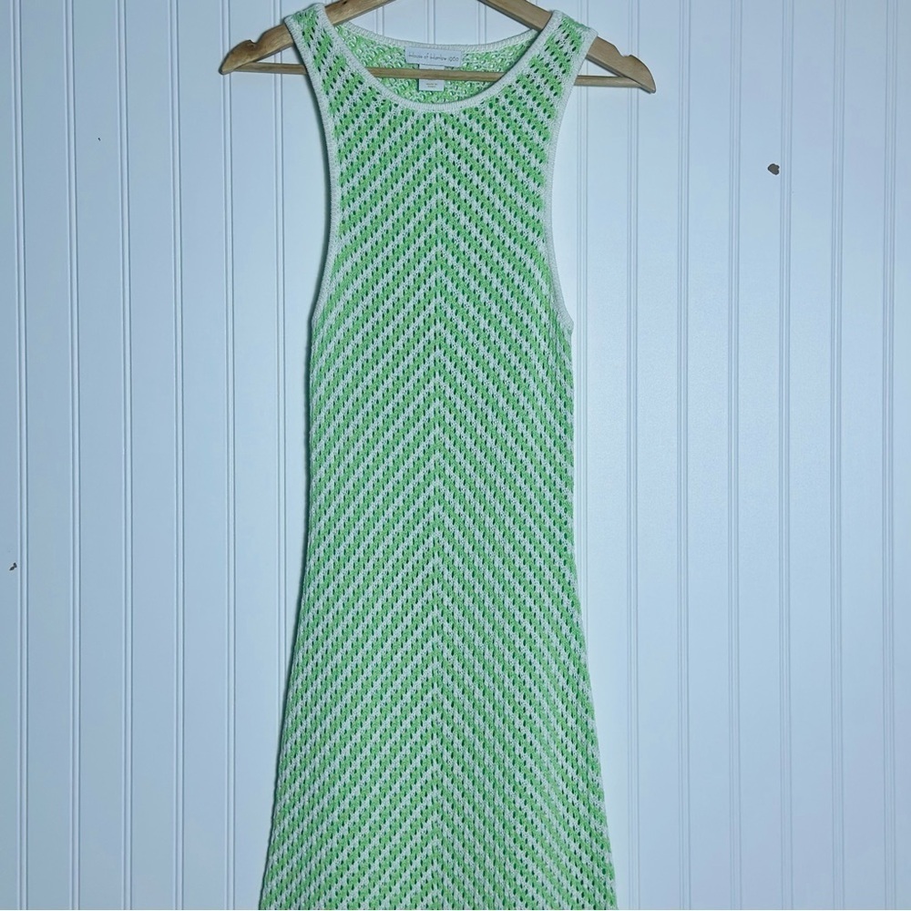 House of Harlow 1960 Knit Sleeveless Green/White Maxi Dress, Women's small - Picture 3 of 7